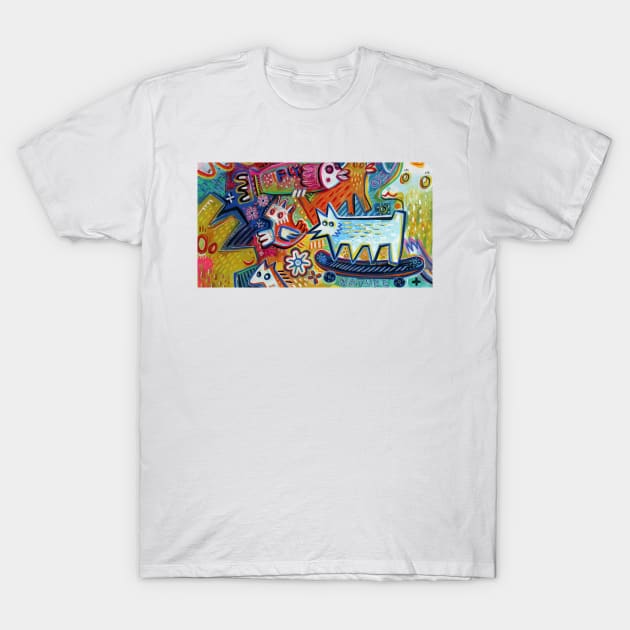 dog skater T-Shirt by Angel Rivas